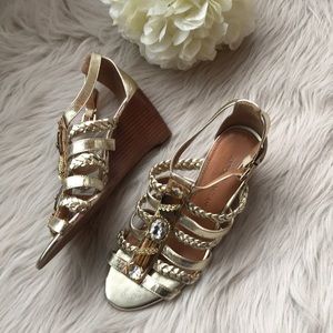 Antonio Melani Gold Embellished Heeled Sandals